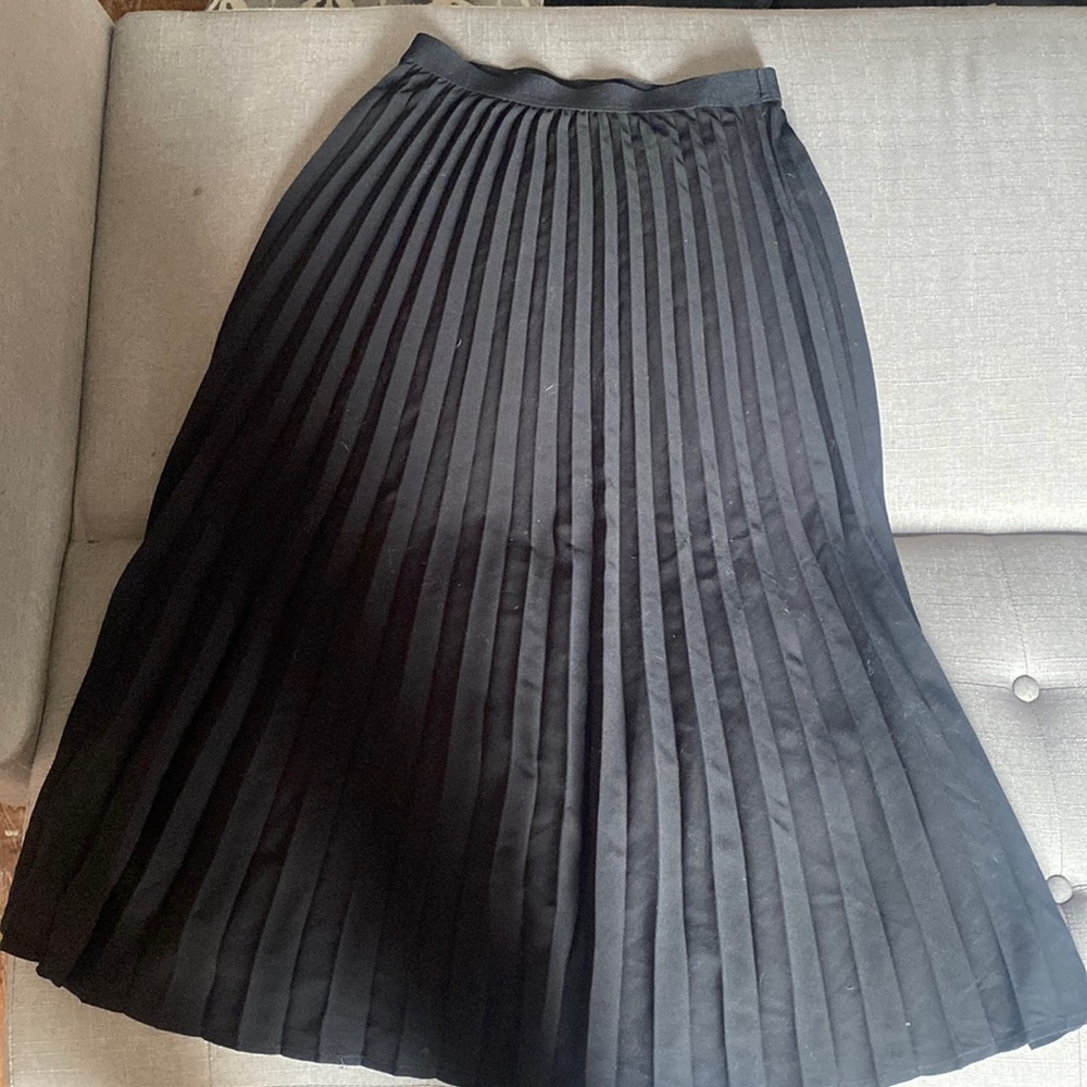 Black pleated midi length skirt. Worn once